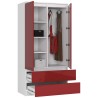 SZAFA S90 2D 2SZ CLP PK CZERWONY POŁYSK
