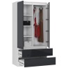SZAFA S90 2D 2SZ CLP PK GRAFIT POŁYSK