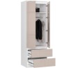 SZAFA STAR S 60 cm 2 DRZWI 2 SZUFLADY PK BIAŁA / CAPPUCCINO POŁYSK