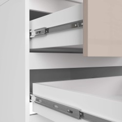 SZAFA STAR S 60 cm 2 DRZWI 2 SZUFLADY PK BIAŁA / CAPPUCCINO POŁYSK