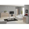 SZAFA STAR S 60 cm 2 DRZWI 2 SZUFLADY PK BIAŁA / CAPPUCCINO POŁYSK