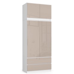 SZAFA Z NADSTAWKĄ S90 2D 2SZ CLP PK CAPUCINO POŁYSK