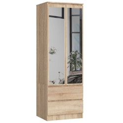 SZAFA STAR S60 2D 2SZ PK DĄB SONOMA + LUSTRO