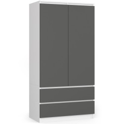 SZAFA S90 2D 2SZ CLP PK BIAŁY / SZARY