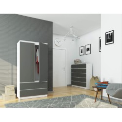 SZAFA S90 2D 2SZ CLP PK BIAŁY / SZARY