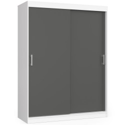 SZAFA PRZESUWNA 150cm CLP BIAŁA / SZARA MONO