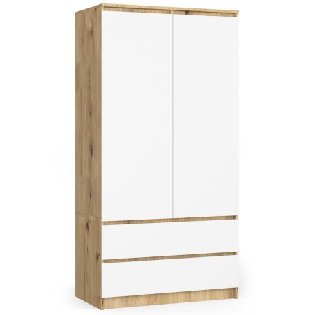 SZAFA S90 2D 2SZ CLP PK DĄB ARTISAN / BIAŁA