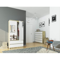 SZAFA S90 2D 2SZ 2 LUSTRO CLP PK DĄB ARTISAN / BIAŁA