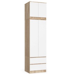 SZAFA Z NADSTAWKĄ S60 2D 2SZ CLP PK DĄB SONOMA / BIAŁA