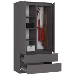 SZAFA S90 2D 2SZ CLP PK GRAFIT SZARY