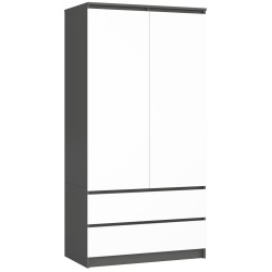 SZAFA S90 2D 2SZ CLP GRAFIT PK SZARY / BIAŁA
