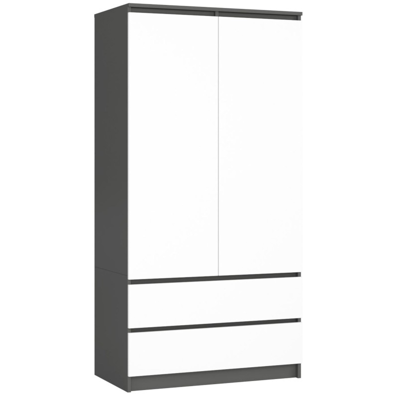 SZAFA S90 2D 2SZ CLP GRAFIT PK SZARY / BIAŁA SZAFA S90 2D 2SZ CLP GRAFIT PK SZARY / BIAŁA