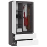 SZAFA S90 2D 2SZ CLP GRAFIT PK SZARY / BIAŁA