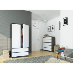 SZAFA S90 2D 2SZ CLP GRAFIT PK SZARY / BIAŁA