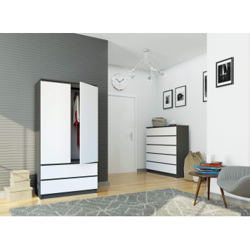 SZAFA S90 2D 2SZ CLP GRAFIT PK SZARY / BIAŁA