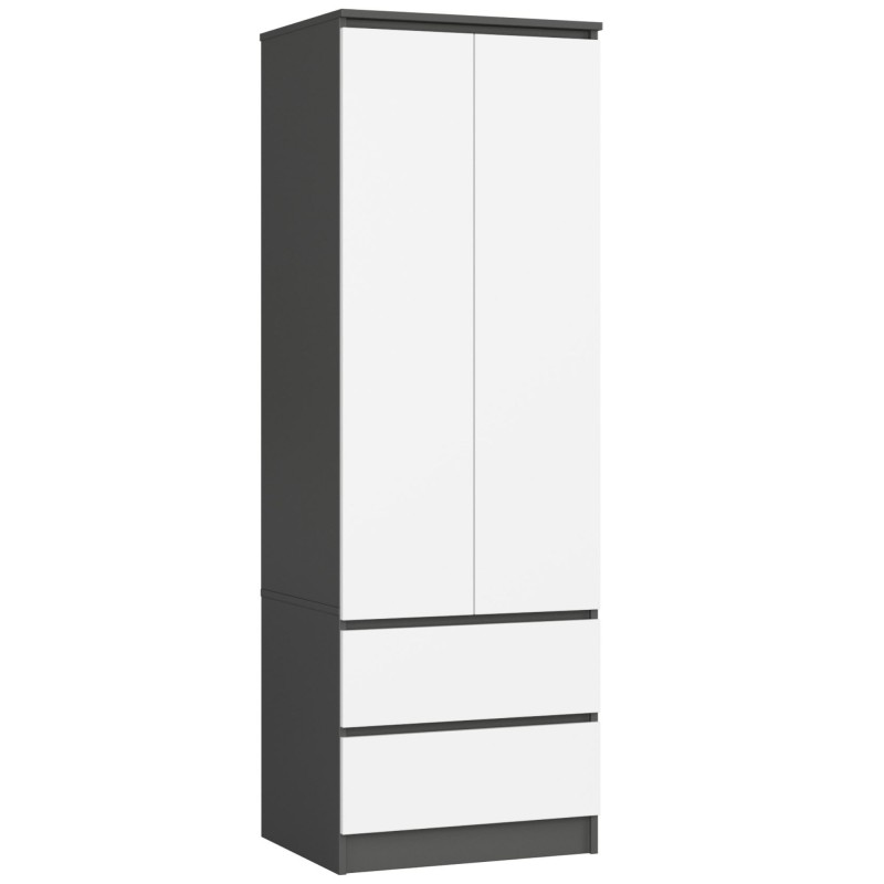 SZAFA STAR S60 2D 2SZ PK GRAFIT SZARY / BIAŁA