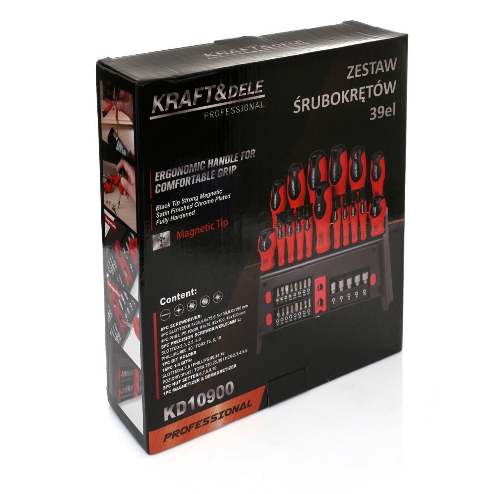 Zestaw śrubokrętów i bitów 39el. KD10900
