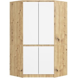 SZAFA NAROŻNA S100 4D CLP DĄB ARTISAN / BIAŁA
