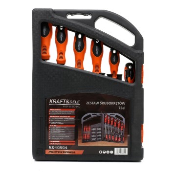 Zestaw śrubokrętów i bitów 75el. KD10904
