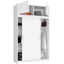 SZAFA PRZESUWNA Z NADSTAWKĄ 150cm CLP BIAŁA MONO
