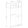 SZAFA PRZESUWNA Z NADSTAWKĄ 150cm CLP BIAŁA / SONOMA MONO