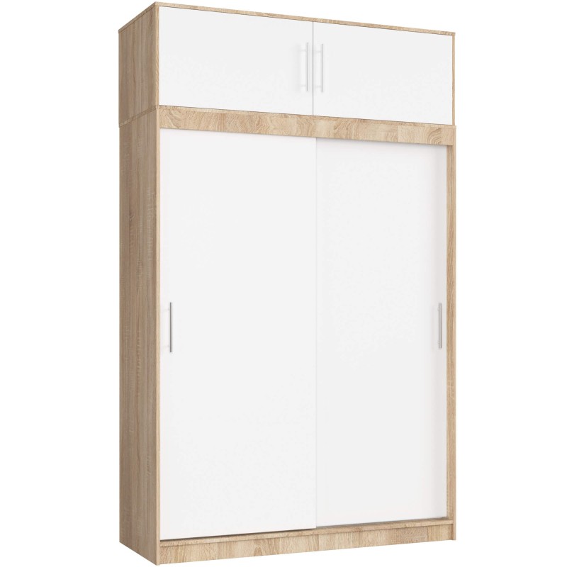 SZAFA PRZESUWNA Z NADSTAWKĄ 150cm CLP SONOMA / BIAŁA MONO SZAFA PRZESUWNA Z NADSTAWKĄ 150cm CLP SONOMA / BIAŁA MONO