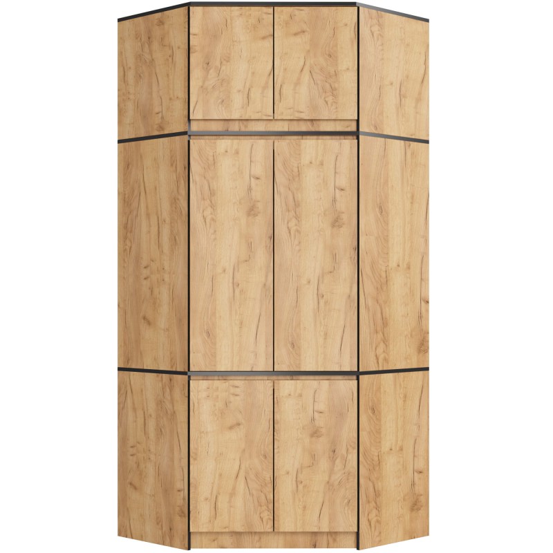 SZAFA NAROŻNA Z NADSTAWKĄ S100 DĄB CRAFT