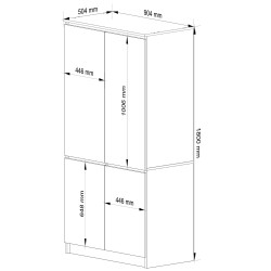 SZAFA S90 4D CLP GRAFIT SZARY