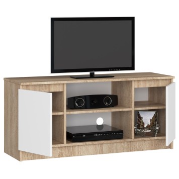 SZAFKA RTV 120 cm 2D 1P SONOMA / BIAŁA