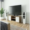 SZAFKA RTV 120 cm 2D 1P SONOMA / BIAŁA