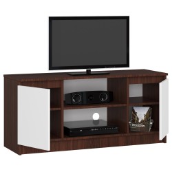 SZAFKA RTV 120 cm 2D 1P WENGE / BIAŁA