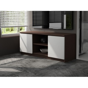 SZAFKA RTV 120 cm 2D 1P WENGE / BIAŁA