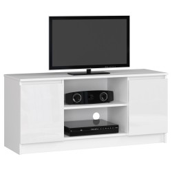 SZAFKA RTV 120 cm 2D 1P BIAŁY AKRYL WYSOKI POŁYSK