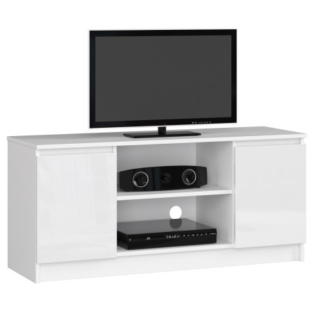 SZAFKA RTV 120 cm 2D 1P BIAŁY AKRYL WYSOKI POŁYSK