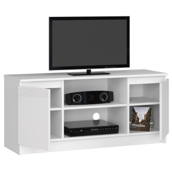 SZAFKA RTV 120 cm 2D 1P BIAŁY AKRYL WYSOKI POŁYSK