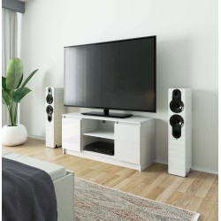 SZAFKA RTV 120 cm 2D 1P BIAŁY AKRYL WYSOKI POŁYSK