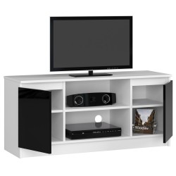 SZAFKA RTV 120 cm 2D 1P CZARNY AKRYL WYSOKI POŁYSK
