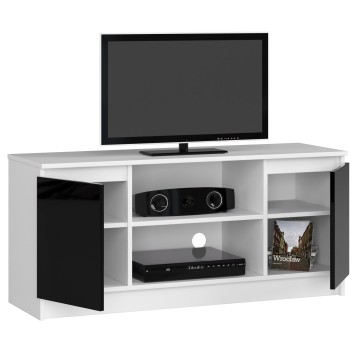 SZAFKA RTV 120 cm 2D 1P CZARNY AKRYL WYSOKI POŁYSK