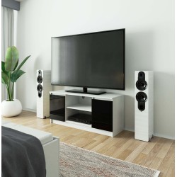 SZAFKA RTV 120 cm 2D 1P CZARNY AKRYL WYSOKI POŁYSK