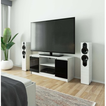 SZAFKA RTV 120 cm 2D 1P CZARNY AKRYL WYSOKI POŁYSK