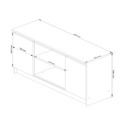 SZAFKA RTV 120 cm 2D 1P METALIK AKRYL WYSOKI POŁYSK