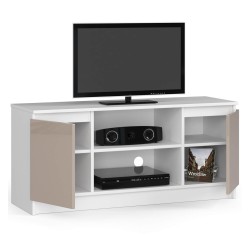 Szafka RTV 120 cm pod telewizor - biała-cappuccino połysk