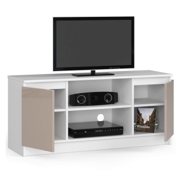 Szafka RTV 120 cm pod telewizor - biała-cappuccino połysk