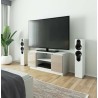 Szafka RTV 120 cm pod telewizor - biała-cappuccino połysk