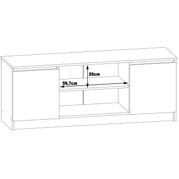SZAFKA RTV 140 cm 2D 1P BIAŁA