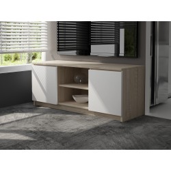 SZAFKA RTV 140 cm 2D 1P SONOMA / BIAŁA