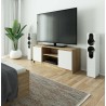 SZAFKA RTV 140 cm 2D 1P SONOMA / BIAŁA