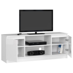 SZAFKA RTV 140 cm 2D 1P BIAŁY AKRYL WYSOKI POŁYSK