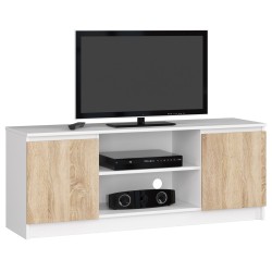 SZAFKA RTV 140 cm 2D 1P BIAŁA / SONOMA