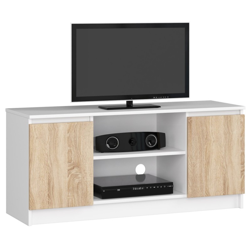 SZAFKA RTV 120 cm 2D 1P BIAŁA / SONOMA SZAFKA RTV 120 cm 2D 1P BIAŁA / SONOMA
